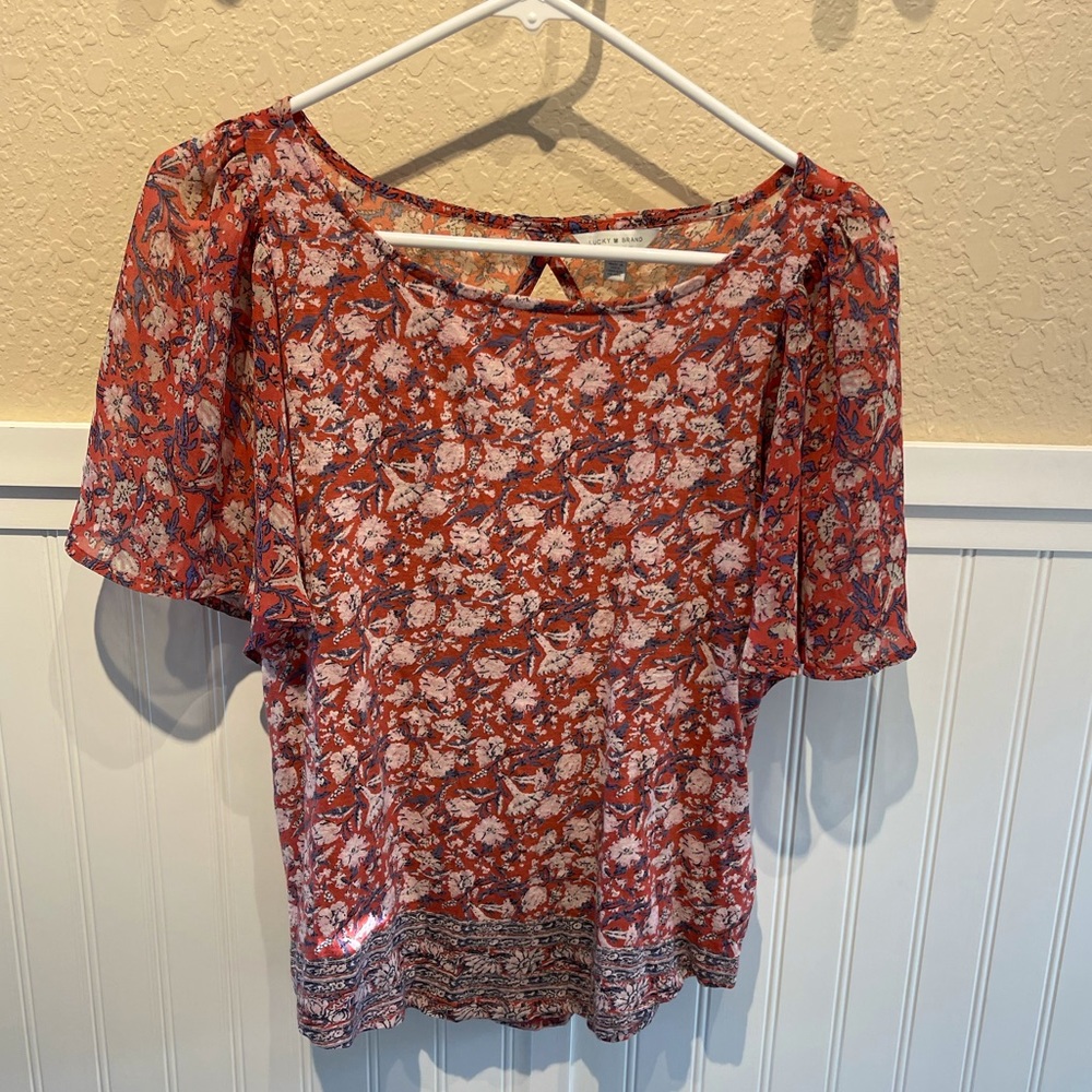 Lucky Brand Mixed Media Flutter Sleeve